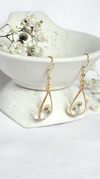 ⁦עגילי טיפה זהב⁩ – תמונה ⁦3⁩