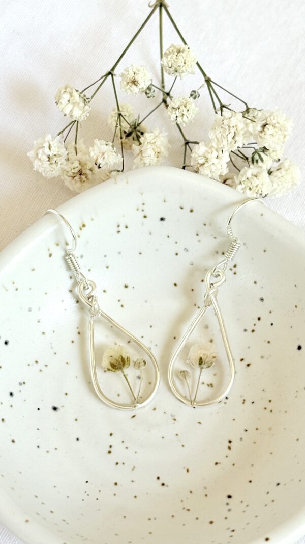 ⁦עגילי טיפה כסף⁩ – תמונה ⁦2⁩