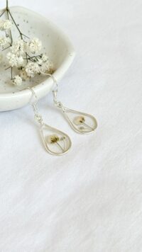 ⁦עגילי טיפה כסף⁩ – תמונה ⁦3⁩