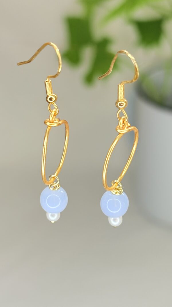 ⁦עגילי לולי- תכלת⁩ – תמונה ⁦2⁩