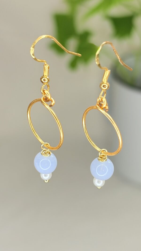 ⁦עגילי לולי- תכלת⁩ – תמונה ⁦3⁩