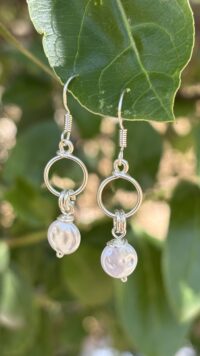 עגילי מאיה- פנינה שטוחה