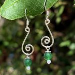 עגילי אורנה- ירוק