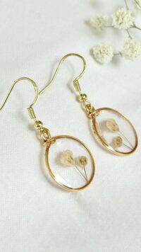 עגילי פרח עגולים