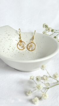 ⁦עגילי פרח עגולים⁩ – תמונה ⁦3⁩