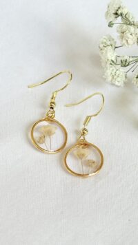 ⁦עגילי פרח עגולים⁩ – תמונה ⁦4⁩