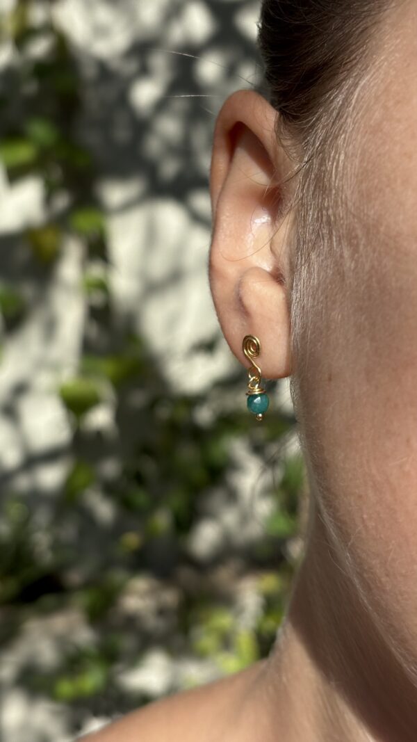 ⁦עגילי גל ספירלה⁩ – תמונה ⁦2⁩