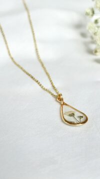 ⁦שרשרת טיפה פרחונית⁩ – תמונה ⁦2⁩