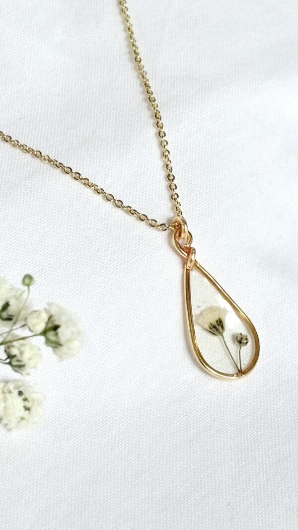 ⁦שרשרת טיפה פרחונית⁩ – תמונה ⁦3⁩