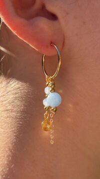 ⁦עגילי רומי- אקוומרין⁩ – תמונה ⁦2⁩