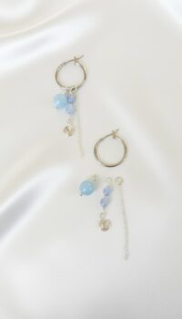 ⁦עגילי רומי- אקוומרין⁩ – תמונה ⁦2⁩