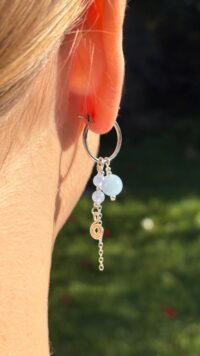 עגילי רומי- אקוומרין