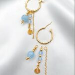 עגילי רומי- אקוומרין