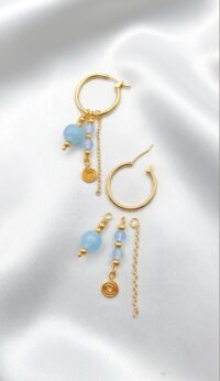 עגילי רומי- אקוומרין